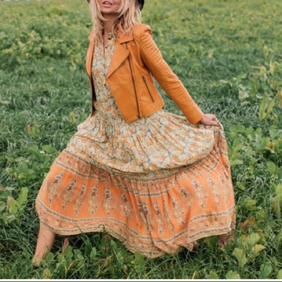 Border Print Maxi DRESS Delirium Gold - Picture 4 of 7